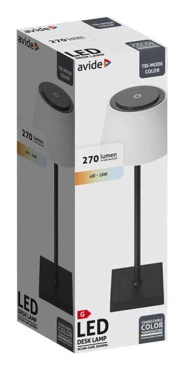 Avide ABLDL-USB-B-4W lampa stołowa LED G Czarny, Biały