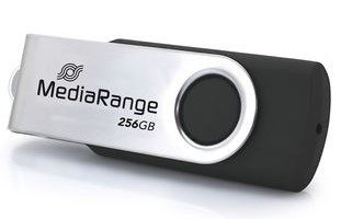 MediaRange MR1955 pamięć USB 256 GB USB Type-C 3.2 Gen 1 (3.1 Gen 1) Czarny, Srebrny