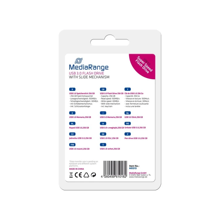 MediaRange MR919 pamięć USB 256 GB USB Typu-A 3.2 Gen 1 (3.1 Gen 1) Czarny, Srebrny