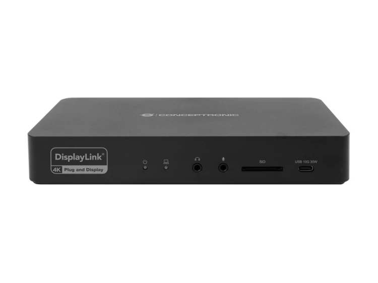 Stacja dokująca Conceptronic 17-1 USB-C->HDMI DP 4K/60Hz GbE USB-C bk