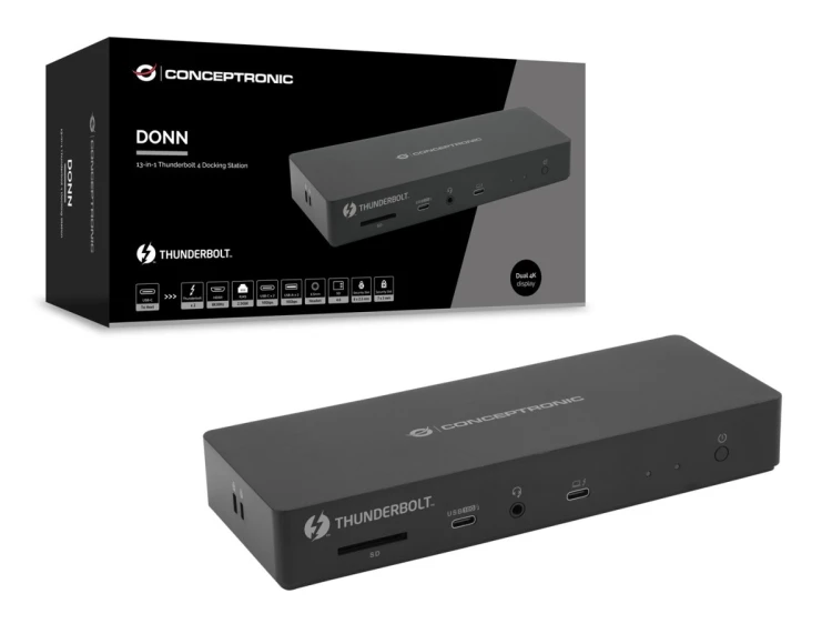 Stacja dokująca CONCEPTRONIC 13-1 USB-C->HDMI/2xUSB-A/2xUSB-C/+ 96W bk