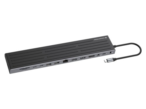 Stacja dokująca CONCEPTRONIC 14-1 USB-C->2xHDMI/DP/2xUSB-C/+ 18cm bk