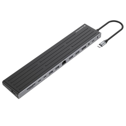 Stacja dokująca CONCEPTRONIC 14-1 USB-C->2xHDMI/DP/2xUSB-C/+ 18cm bk