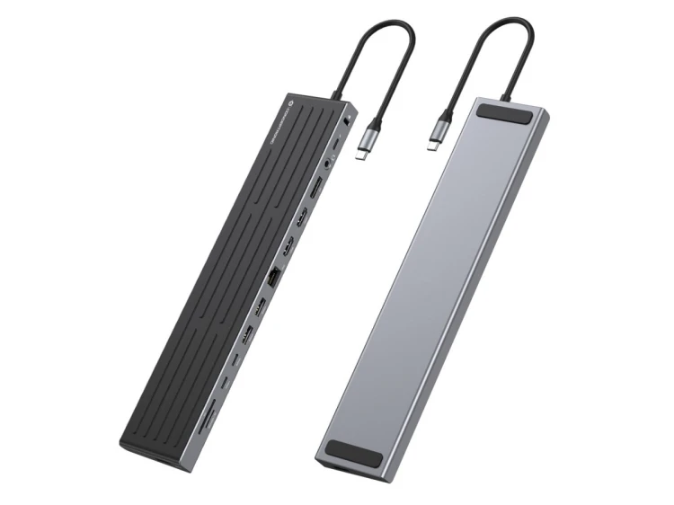 Stacja dokująca CONCEPTRONIC 14-1 USB-C->2xHDMI/DP/2xUSB-C/+ 18cm bk