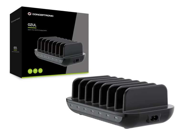 CONCEPTRONIC Ładowarka 7Port 7xUSB-C Multi 160WPD3.0 bk