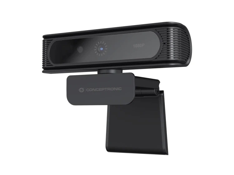 CONCEPTRONIC Kamera internetowa USB-A2.0 80° 1080P/30Hz FullHD + Mikrofon czarno-biały