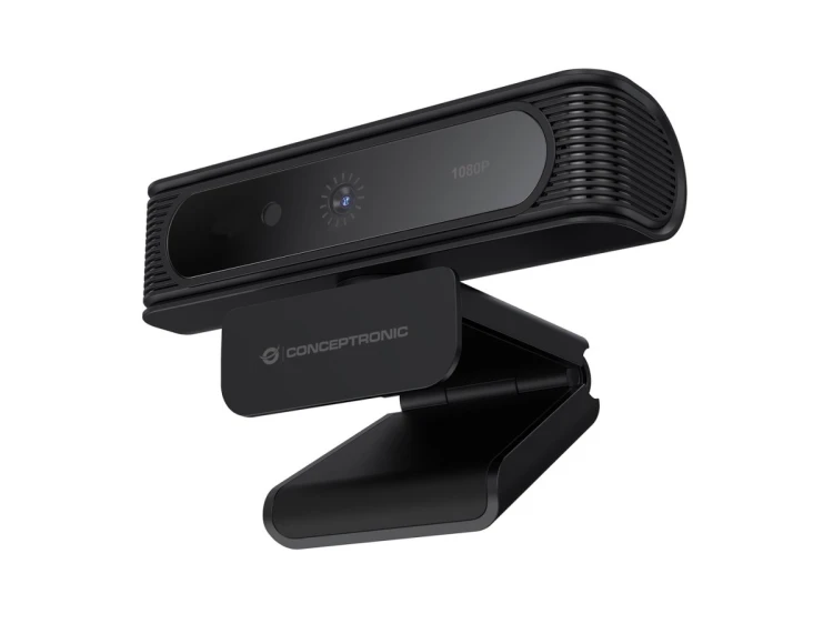 CONCEPTRONIC Kamera internetowa USB-A2.0 80° 1080P/30Hz FullHD + Mikrofon czarno-biały