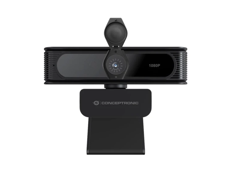 CONCEPTRONIC Kamera internetowa USB-A2.0 80° 1080P/30Hz FullHD + Mikrofon czarno-biały
