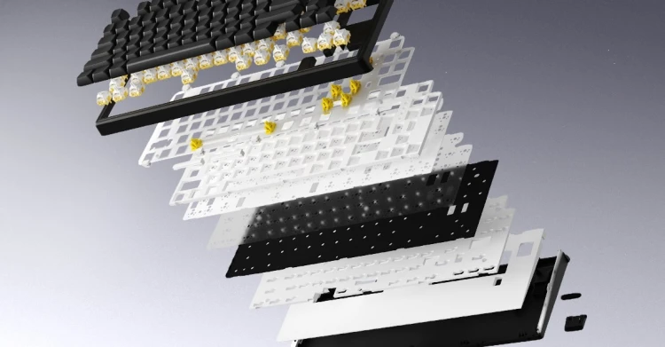 HATOR Skyfall 65 MAG ULTRA 8K klawiatura Gaming USB QWERTY US English Czarny, Biały