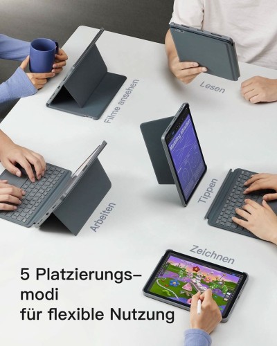 Klawiatura Inateck iPad 11" iPad Air 4-6 QWERTZ szary
