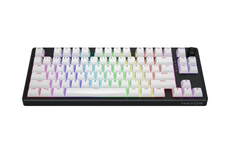 HATOR Skyfall 80 MAG ULTRA 8K klawiatura Gaming USB QWERTY US English Czarny, Biały