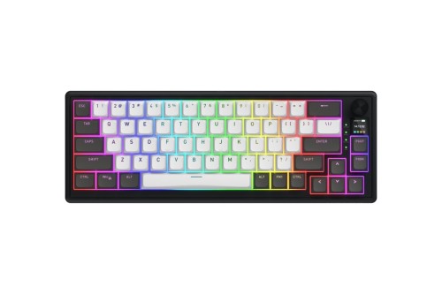HATOR Skyfall Pro Wireless 65 klawiatura Gaming USB + RF Wireless + Bluetooth QWERTY US English Czarny, Szary