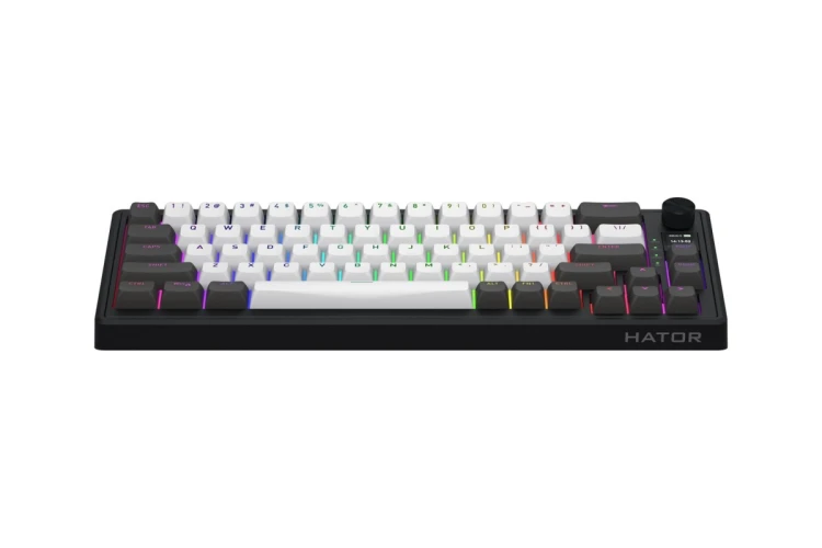 HATOR Skyfall Pro Wireless 65 klawiatura Gaming USB + RF Wireless + Bluetooth QWERTY US English Czarny, Szary