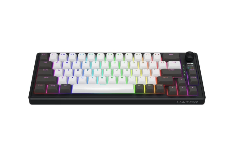 HATOR Skyfall Pro Wireless 65 klawiatura Gaming USB + RF Wireless + Bluetooth QWERTY US English Czarny, Szary