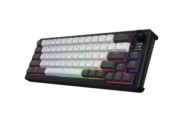 HATOR Skyfall Pro Wireless 65 klawiatura Gaming USB + RF Wireless + Bluetooth QWERTY US English Czarny, Szary