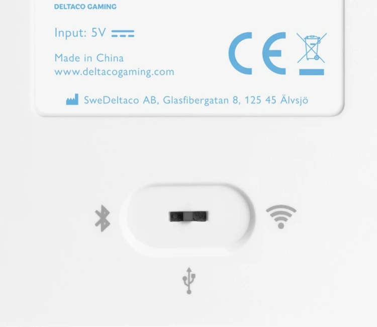 Deltaco Gaming GAM-100-W-DE klawiatura USB + RF Wireless + Bluetooth QWERTZ Niemiecki Biały
