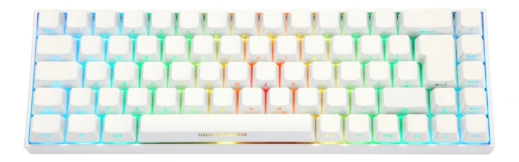 Deltaco Gaming GAM-100-W-DE klawiatura USB + RF Wireless + Bluetooth QWERTZ Niemiecki Biały