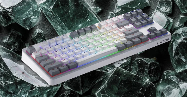 Klawiatura dla graczy Hator Rockfall 3 TKL Wireless mechaniczna czarna (klawisze czarno-białe)