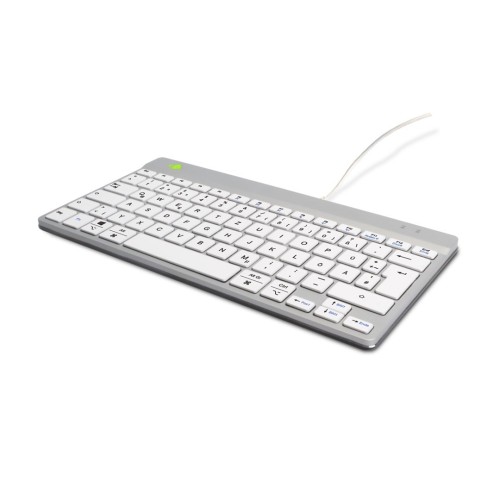 R-Go Tools Ergonomiczna R-Go Compact Break klawiatura, z oprogramowaniem do robienia przerw, QWERTZ (DE), przewodowa, biała