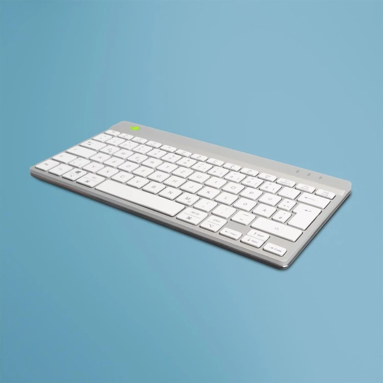 R-Go Tools Ergonomiczna R-Go Compact Break klawiatura, z oprogramowaniem do robienia przerw, QWERTZ (DE), przewodowa, biała