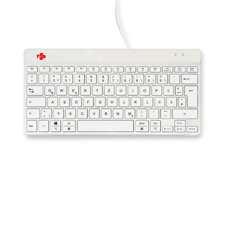 R-Go Tools Ergonomiczna R-Go Compact Break klawiatura, z oprogramowaniem do robienia przerw, QWERTZ (DE), przewodowa, biała