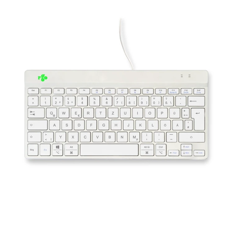R-Go Tools Ergonomiczna R-Go Compact Break klawiatura, z oprogramowaniem do robienia przerw, QWERTZ (DE), przewodowa, biała