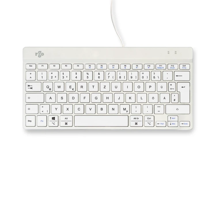 R-Go Tools Ergonomiczna R-Go Compact Break klawiatura, z oprogramowaniem do robienia przerw, QWERTZ (DE), przewodowa, biała