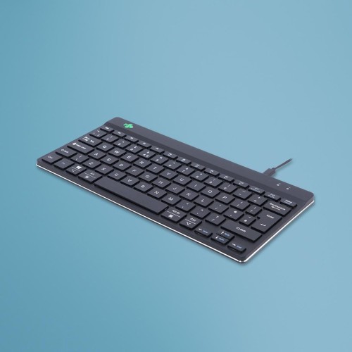 R-Go Tools Ergonomiczna R-Go Compact Break klawiatura, z oprogramowaniem do robienia przerw, QWERTY (UK), przewodowa, czarna