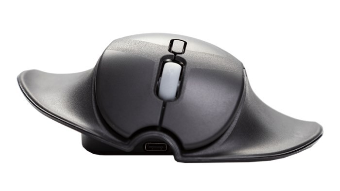 Bakker Elkhuizen HandShoeMouse Shift - mysz - ergonomiczna - prawo- i leworęczna - laserowa - 3 przyciski - bezprzewodowa