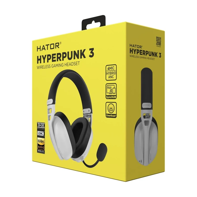 Słuchawki dla graczy Hyperpunk 3 Wireless bezprzewodowe białe