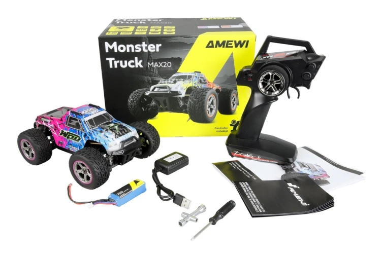 Amewi Hyper Go MAX20 Monster Truck Li-Po 750mAh niebieski/różowy