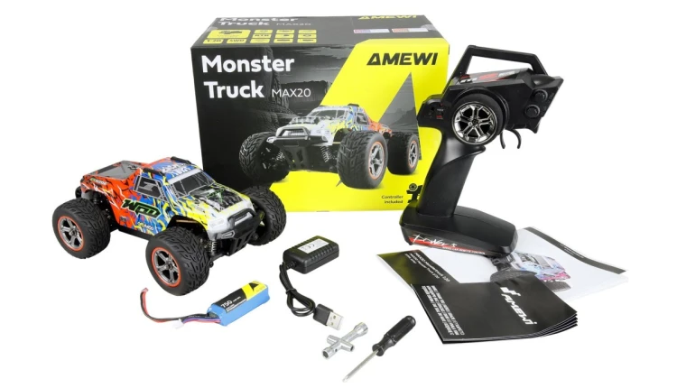 Amewi Hyper Go MAX20 Monster Truck Li-Po 750mAh niebieski/pomarańczowy