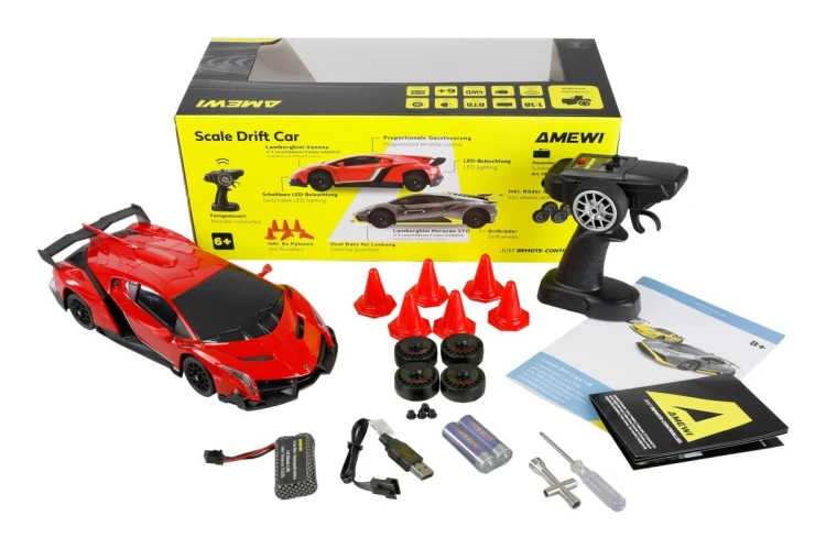 Licencja Amewi RC Drift Lamborghini Veneno czerwony