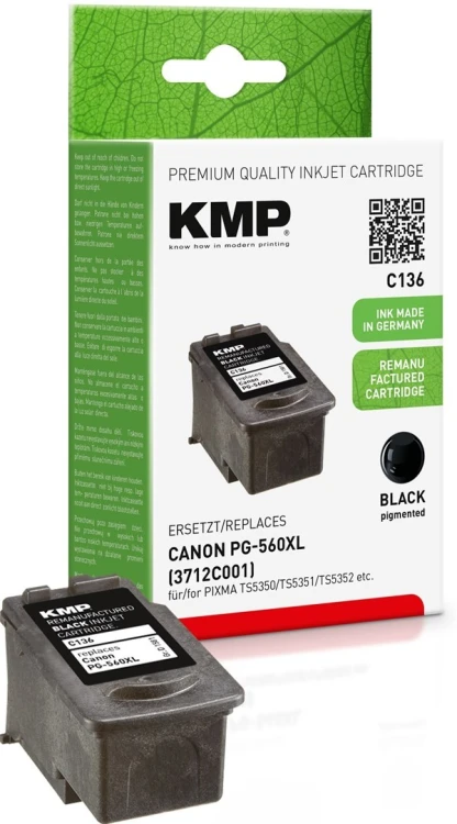 KMP C136 nabój z tuszem 1 szt. Zamiennik Wysoka (XL) wydajność Czarny