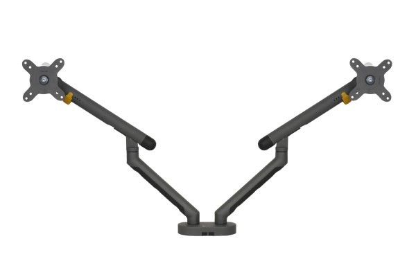 BakkerElkhuizen Bakker Elkhuizen Flexible Dual - Zestaw montażowy - Regulowane podwójne ramię - Do 2 monitorów - Aluminium, stal, tworzywo ABS, guma t
