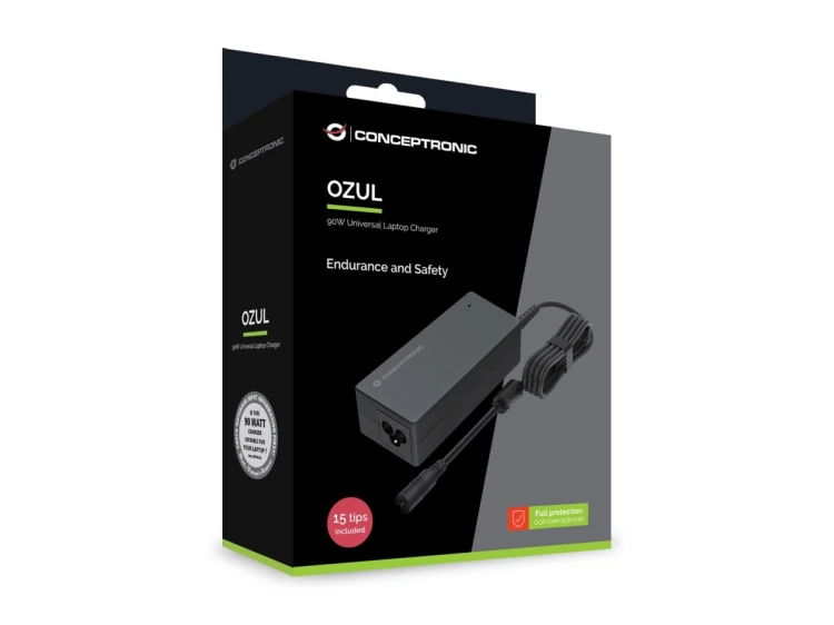 Conceptronic OZUL08B15 adapter zasilający/ inwentor Wewnętrzna 90 W Czarny