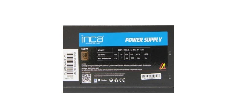 Inca IPS-065PB moduł zasilaczy 650 W 20+4 pin ATX ATX Czarny