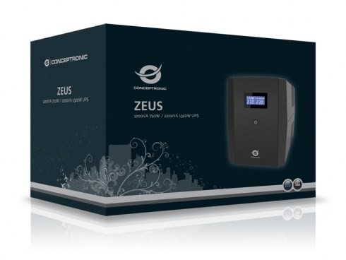 Zasilacz UPS CONCEPTRONIC ZEUS USV 1200VA 720W 6xIEC Socket HID,LAN,USB