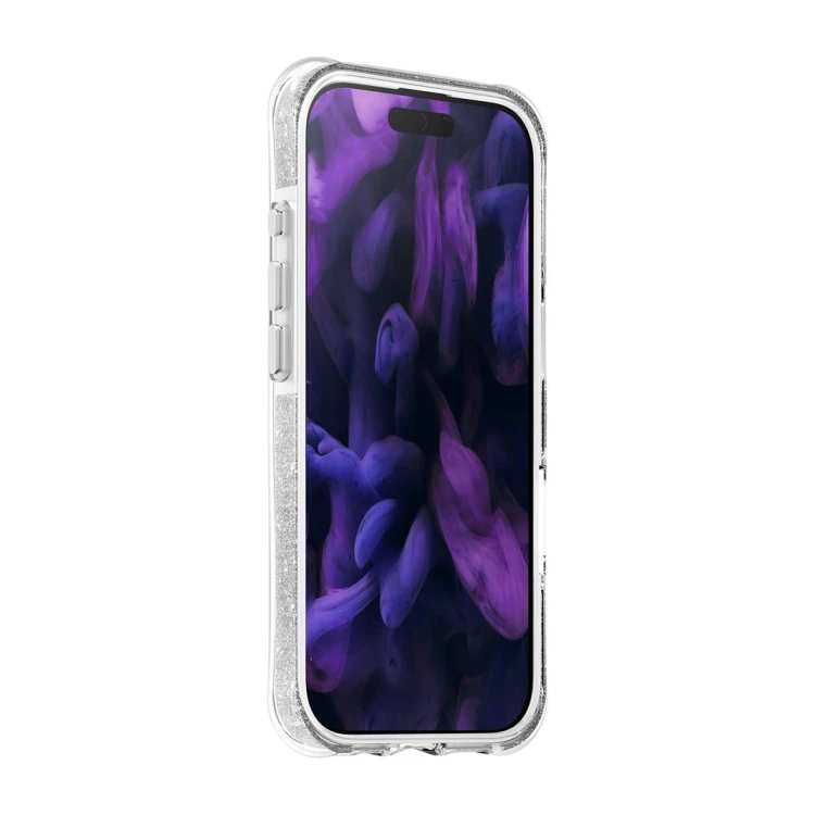 LAUT AERO SPARKLE pokrowiec na telefon komórkowy 16 cm (6.3") Srebrny, Przezroczysty