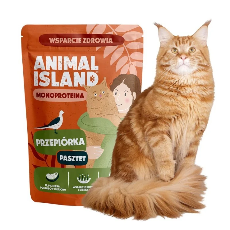 ANIMAL ISLAND Monoproteinowa przepiórka dla kota 100g