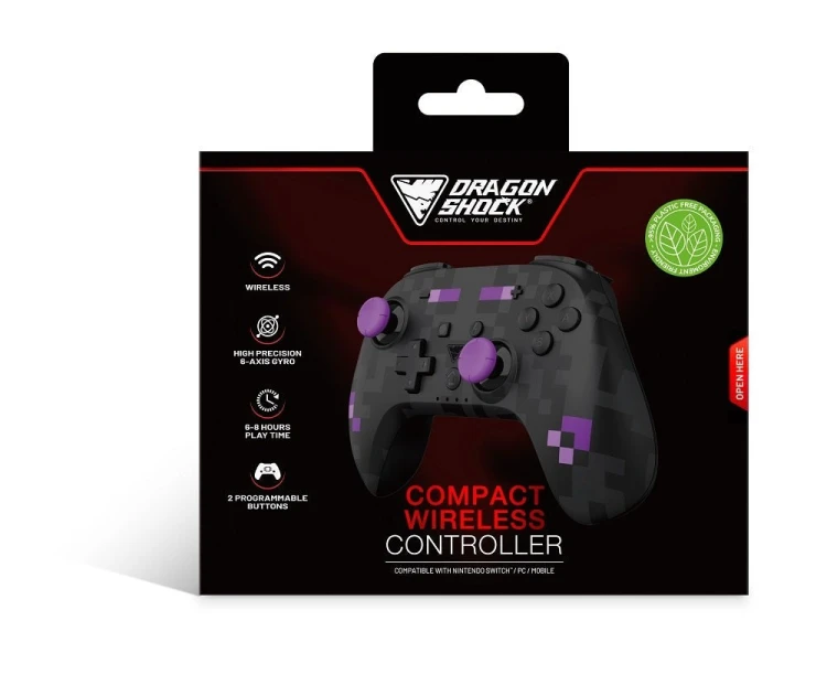 Dragonshock PopTop Czarny, Fioletowy Bluetooth Gamepad Analogowa/Cyfrowa Nintendo Switch, PC