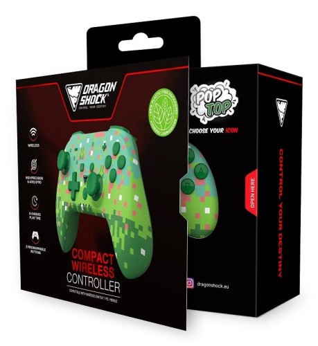 Dragonshock PopTop Zielony, Ciemny Zielony, Różowy, Biały Bluetooth Gamepad Analogowa/Cyfrowa Nintendo Switch, PC