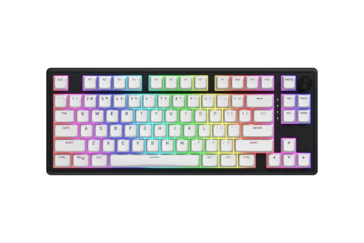 HATOR Skyfall Wireless 80 klawiatura Gaming USB + RF Wireless + Bluetooth QWERTY US English Czarny, Biały