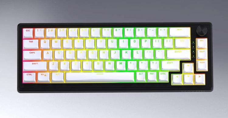 HATOR Skyfall Wireless 80 klawiatura Gaming USB + RF Wireless + Bluetooth QWERTY US English Czarny, Biały