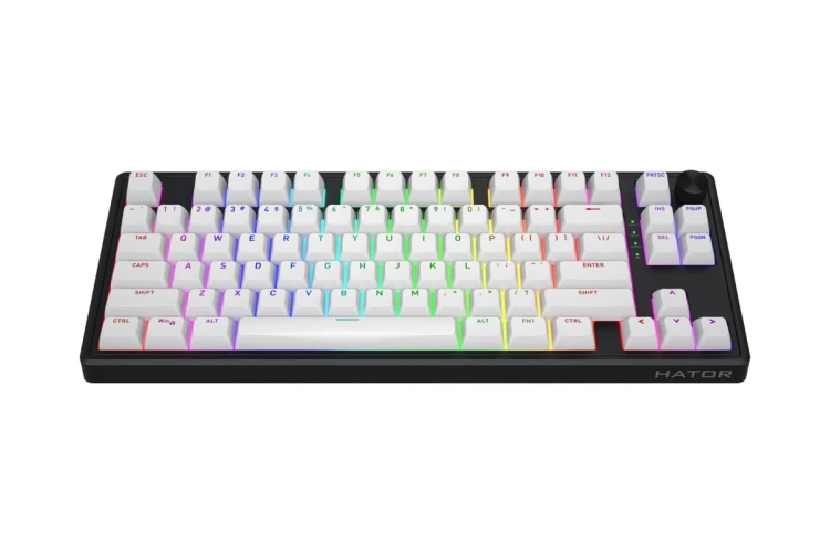 HATOR Skyfall Wireless 80 klawiatura Gaming USB + RF Wireless + Bluetooth QWERTY US English Czarny, Biały
