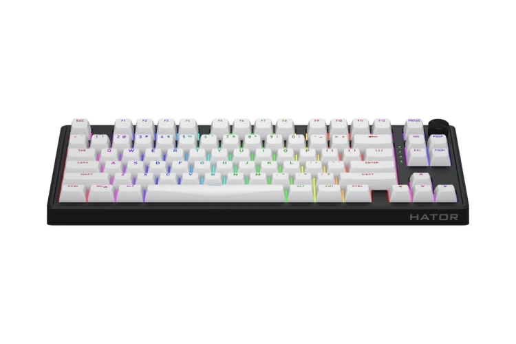 HATOR Skyfall Wireless 80 klawiatura Gaming USB + RF Wireless + Bluetooth QWERTY US English Czarny, Biały