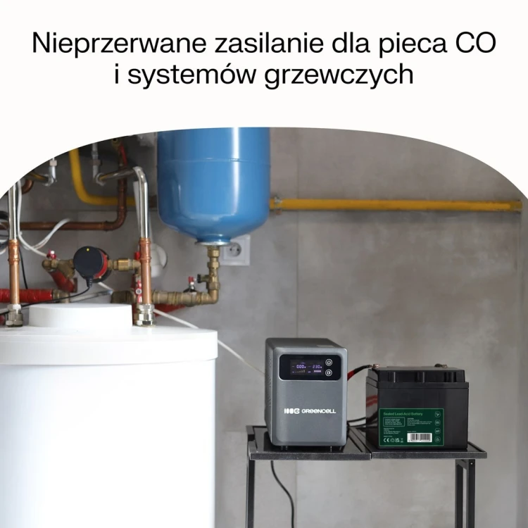 UPS zasilacz awaryjny Greencell PowerCore 2000VA 1200W AVR 24VDC LCD