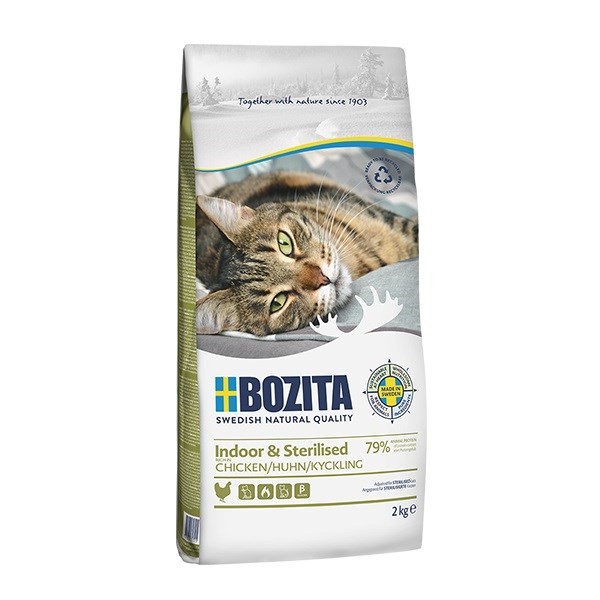 BOZITA Indoor & Sterilised Chicken - sucha karma dla kotów wysterylizowanych - 2kg
