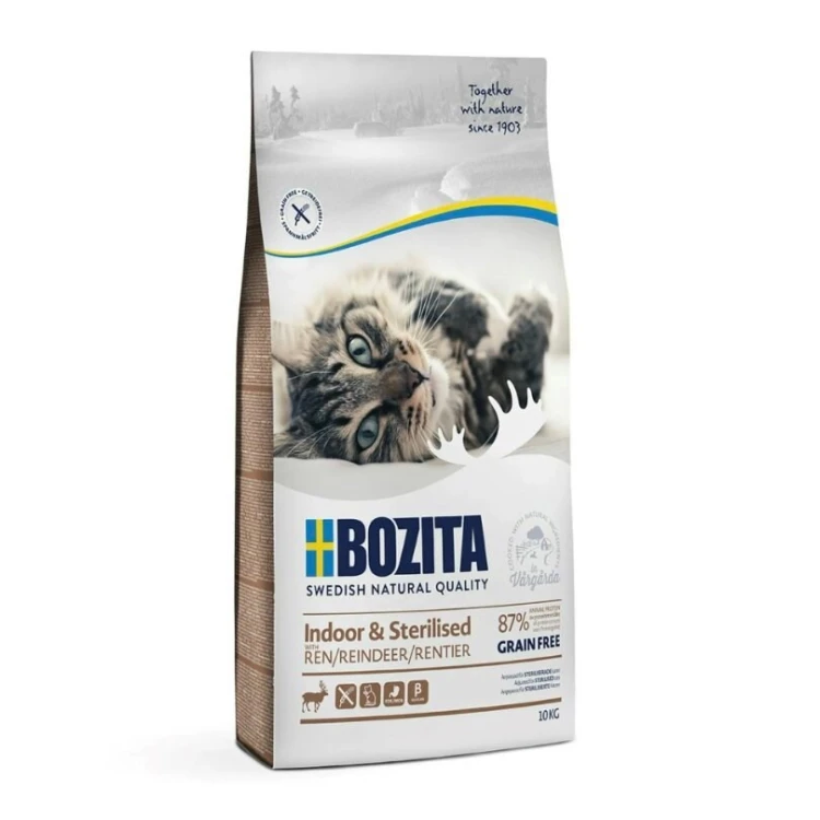 BOZITA Indoor & Sterilised Grain free Reindeer - sucha karma dla kotów wysterylizowanych - 10kg