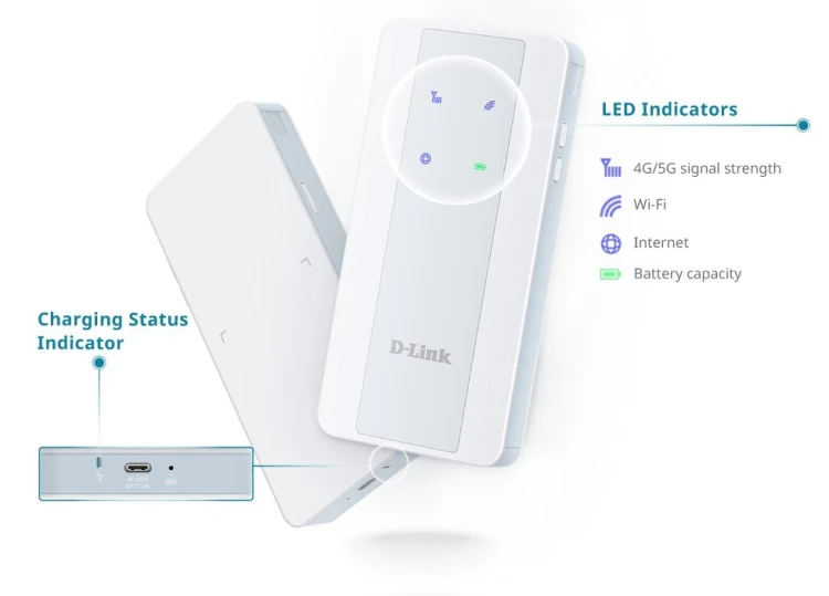D-Link 5G NR AX1800 Wi-Fi 6 Mobilny punkt dostępowy Hotspot - Router - WLAN